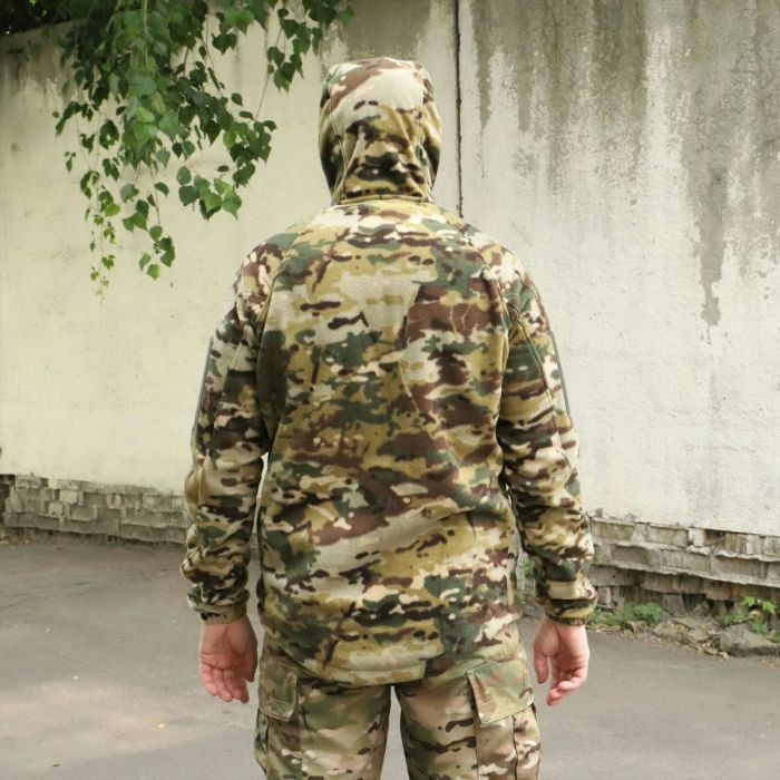 Флісова куртка ЗСУ с капюшоном, "Шерман" MultiCam, без накладок,  фліс 270 г/м2