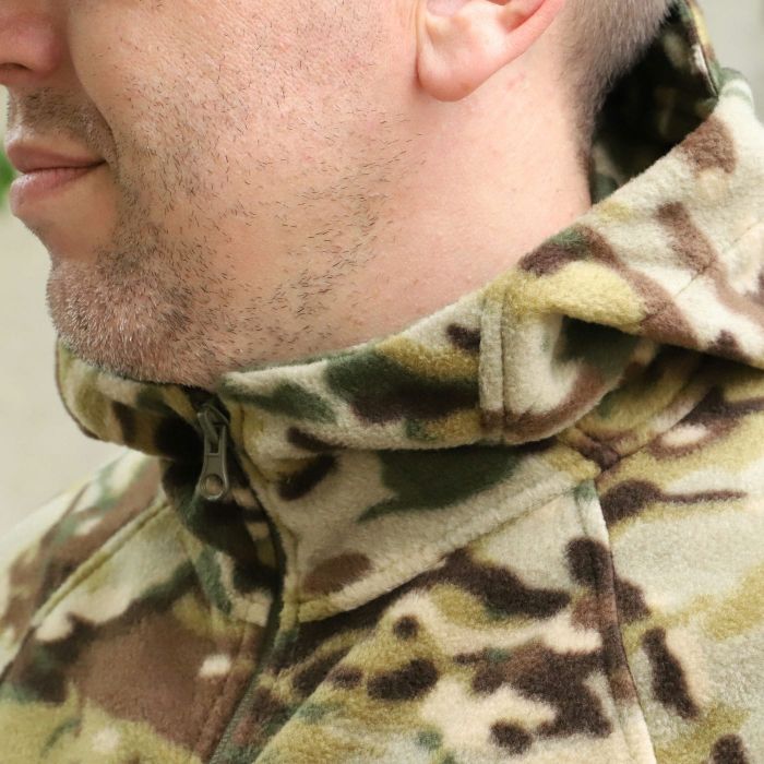 Флісова куртка ЗСУ с капюшоном, "Шерман" MultiCam, без накладок,  фліс 270 г/м2