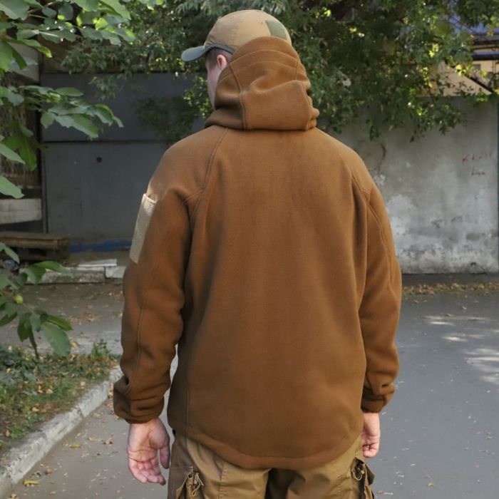 Флісова кофта койот з капюшоном, "Шерман"без накладок, 350 г/м2