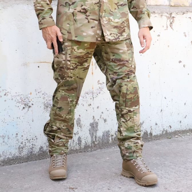 Штани тактичні з наколінниками, RAPTOR PRO MultiCam, тканина 65% бавовна, 35% поліестер, RIPSTOP, еластичні вставки MultiCam