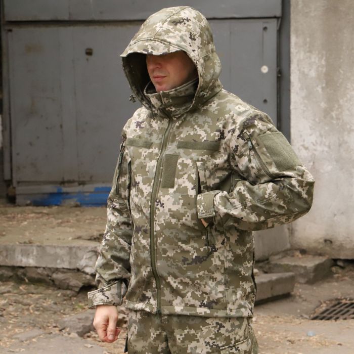 Raptor Tac куртка на флісі Soft Shell Hanter pro, піксель ЗСУ 