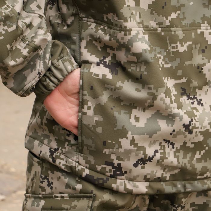 Raptor Tac куртка на флісі Soft Shell Hanter pro, піксель ЗСУ 