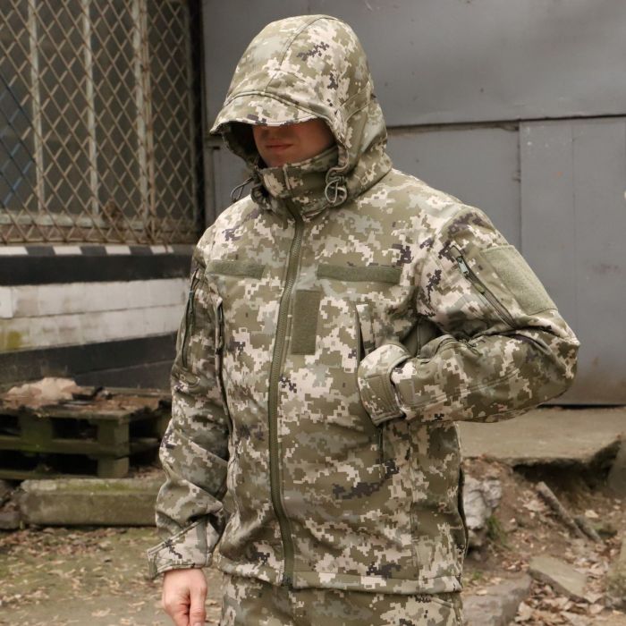 Raptor Tac куртка на флісі Soft Shell Hanter pro, піксель ЗСУ 
