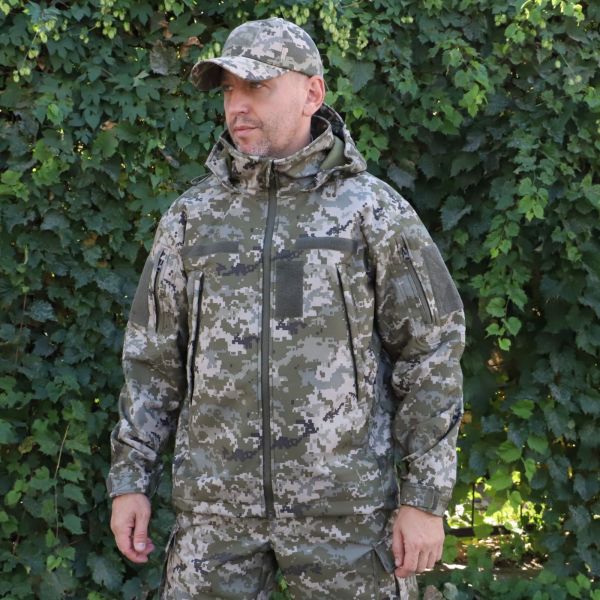 Куртка на флисе Soft Shell Піксель Шторм Raptor Tac