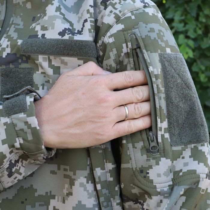 Куртка на флисе Soft Shell Піксель Шторм Raptor Tac