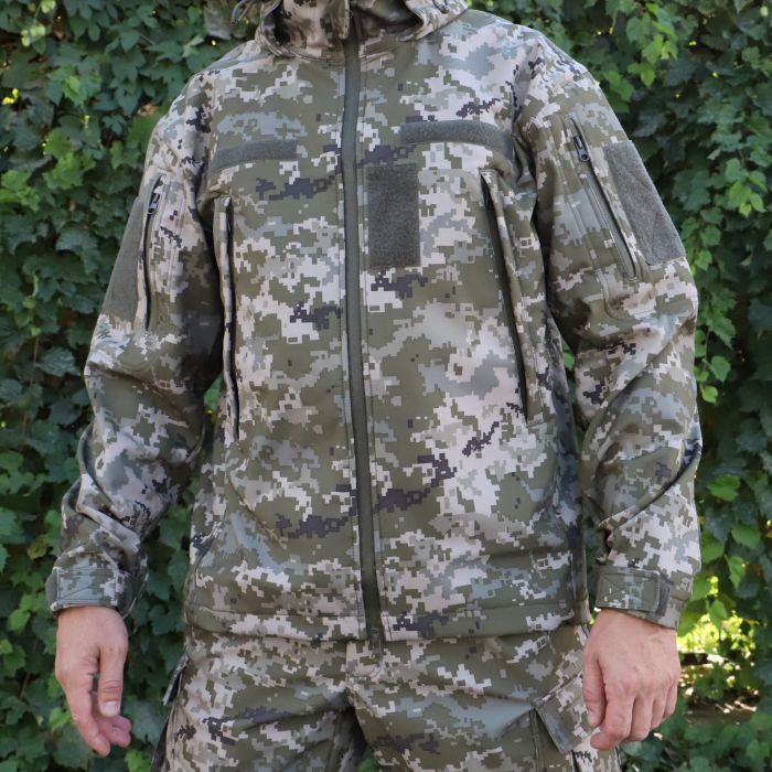 Куртка на флисе Soft Shell Піксель Шторм Raptor Tac