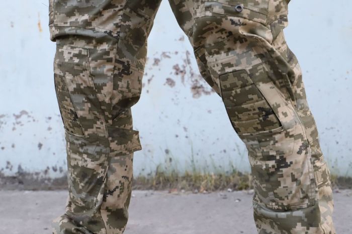 Raptor Tac, штани тактичні з наколінниками піксель, ріп стоп, 65% бавовна, 35% поліестер