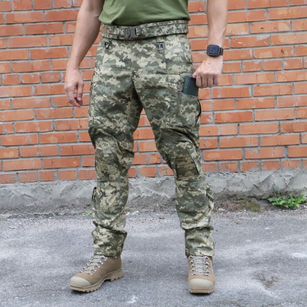 Raptor Pro штани тактичні з наколінниками піксель з еластичними вставками нейлон 65% бавовна, 35% поліестер, ріп-стоп