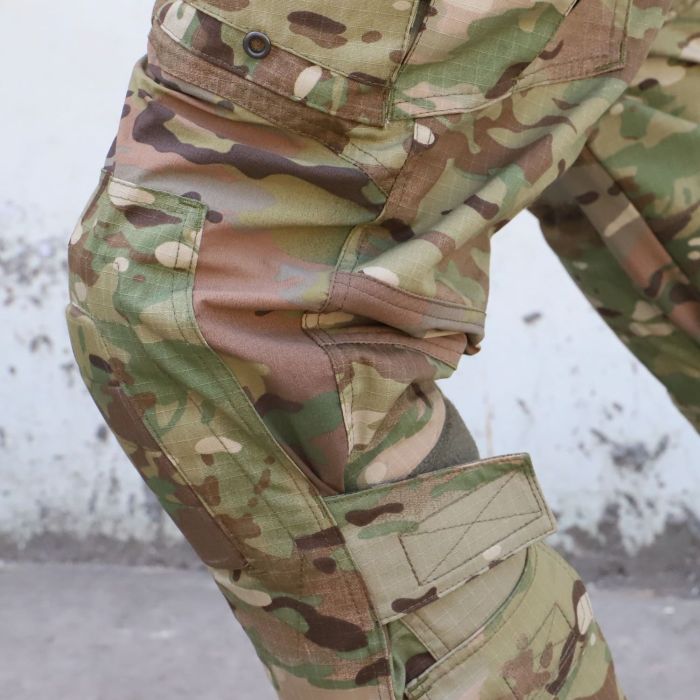 Raptor Tac, штани тактичні з наколінниками MultiCam, єластичними вставками flex MultiCam, RAPTOR PRO 65% бавовна, 35% поліестер, ріп стоп