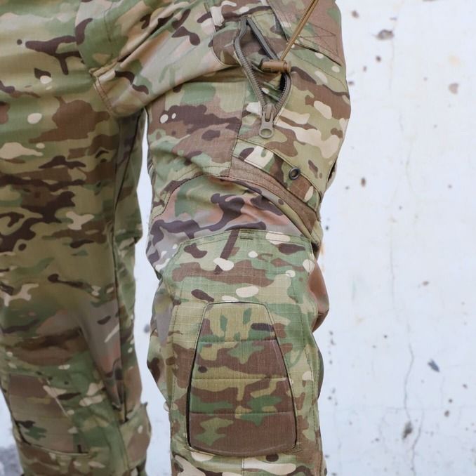Штани тактичні з наколінниками, RAPTOR PRO MultiCam, тканина 65% бавовна, 35% поліестер, RIPSTOP, еластичні вставки MultiCam