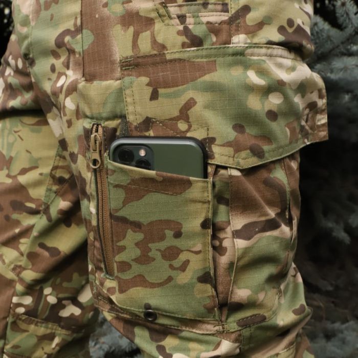 Штани тактичні з наколінниками MultiCam, RAPTOR, 65% бавовна, 35% поліестер, ріп стоп