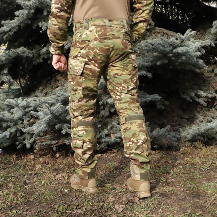 Штани тактичні з наколінниками MultiCam, RAPTOR, 65% бавовна, 35% поліестер, ріп стоп