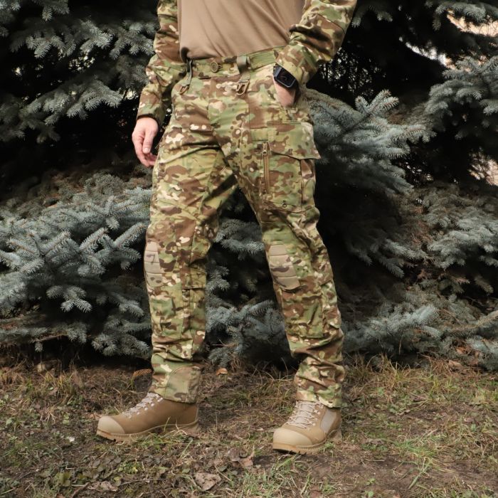 Штани тактичні з наколінниками MultiCam, RAPTOR, 65% бавовна, 35% поліестер, ріп стоп