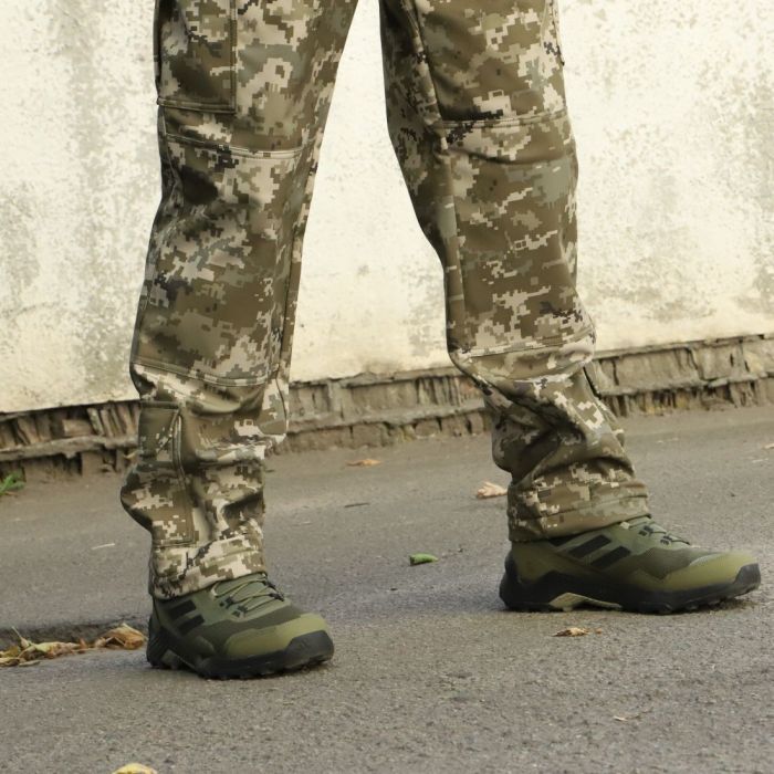 Raptor Tac, штани ЗСУ Soft Shell на флісі піксель
